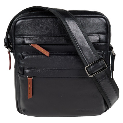 Мужская кожаная сумка BOND черная 1126-101