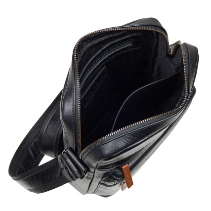 Мужская кожаная сумка BOND черная 1126-101 – Фото 6