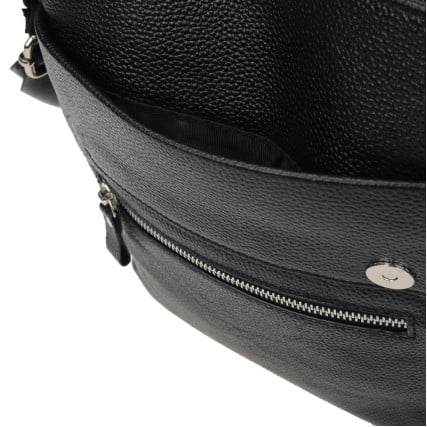 Мужская кожаная сумка Borsa Leather черная k10013-black