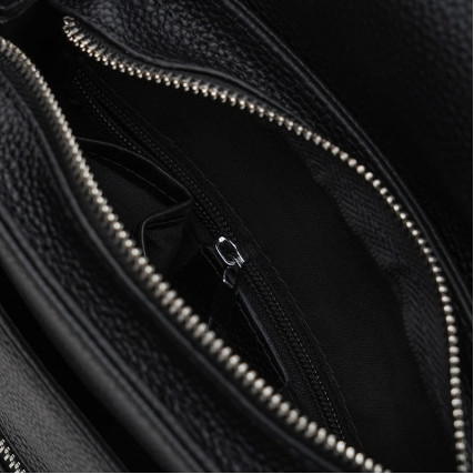 Мужская кожаная сумка Borsa Leather черная K1608-1bl-black