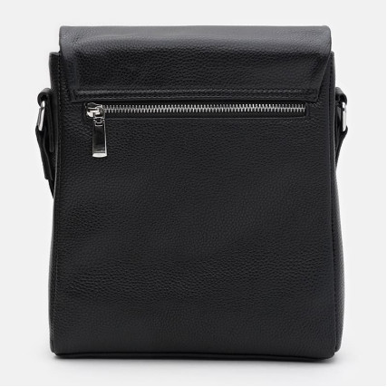 Мужская кожаная сумка Borsa Leather черная K1608-1bl-black