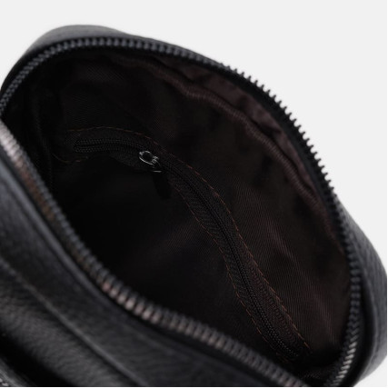 Мужская кожаная сумка Borsa Leather черная K19803-2bl-black – Фото 2
