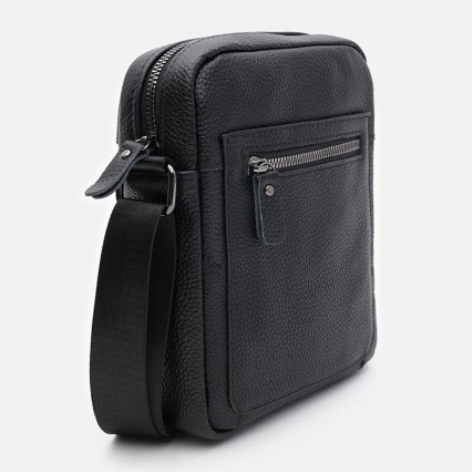 Мужская кожаная сумка Borsa Leather черная K19803-2bl-black – Фото 5