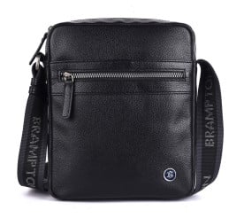 Мужская кожаная сумка Brampton London Crossflow черная 64403 BLK