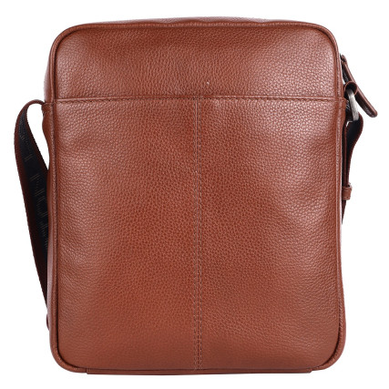 Мужская кожаная сумка Brampton London Crossflow рыжая 64405 TAN – Фото 4