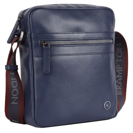 Мужская кожаная сумка Brampton London Crossflow синяя 64405 NAVY – Фото 2
