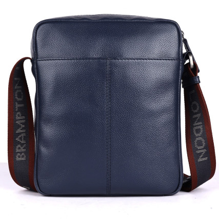 Мужская кожаная сумка Brampton London Crossflow синяя 64405 NAVY – Фото 4