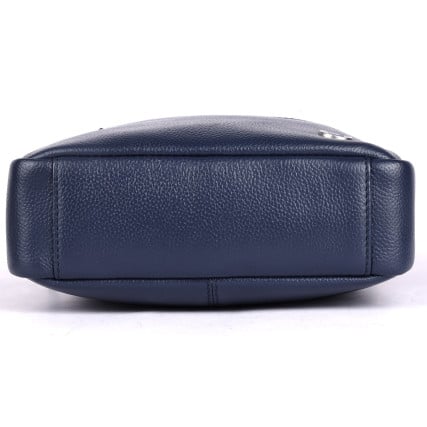 Мужская кожаная сумка Brampton London Crossflow синяя 64405 NAVY – Фото 5