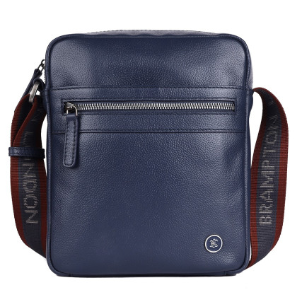 Мужская кожаная сумка Brampton London Crossflow синяя 64405 NAVY – Фото 1