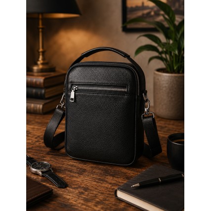 Мужская кожаная сумка Buffalo Bags черная M2458A – Фото 8