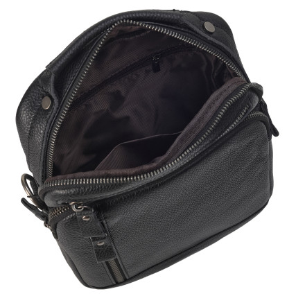 Мужская кожаная сумка Buffalo Bags черная M6154A – Фото 6
