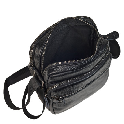 Мужская кожаная сумка Buffalo Bags черная M6190A – Фото 6