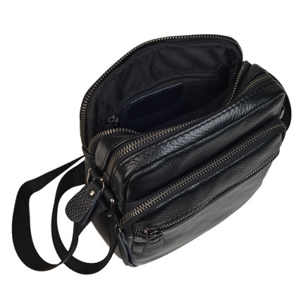 Мужская кожаная сумка Buffalo Bags черная M6190A – Фото 7