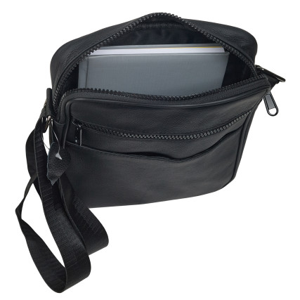 Мужская кожаная сумка Buffalo Bags черная M6265A – Фото 2