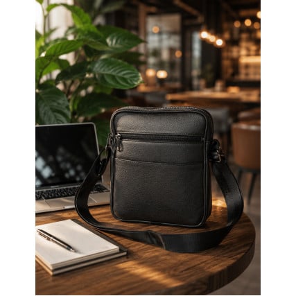 Мужская кожаная сумка Buffalo Bags черная M6265A – Фото 8