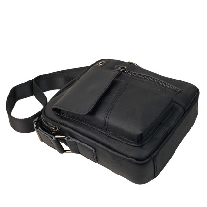 Мужская кожаная сумка Buffalo Bags черная M7512A-1 – Фото 5