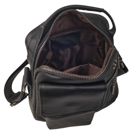 Мужская кожаная сумка Buffalo Bags черная M7512A-1 – Фото 6