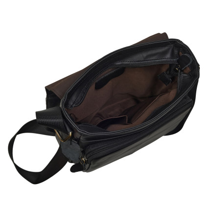 Мужская кожаная сумка Buffalo Bags черная M819A-1 – Фото 2