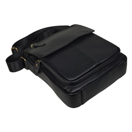 Мужская кожаная сумка Buffalo Bags черная M819A-1 – Фото 3