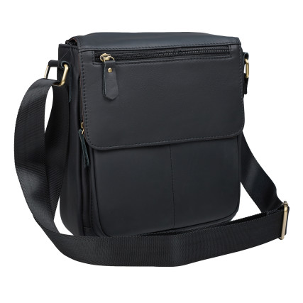 Мужская кожаная сумка Buffalo Bags черная M819A – Фото 2