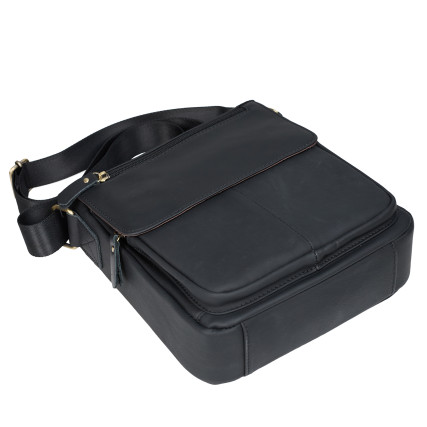 Мужская кожаная сумка Buffalo Bags черная M819A – Фото 4