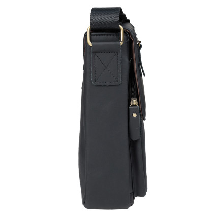 Мужская кожаная сумка Buffalo Bags черная M819A – Фото 5