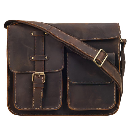 Мужская кожаная сумка Buffalo Bags коричневая M1050C – Фото 1