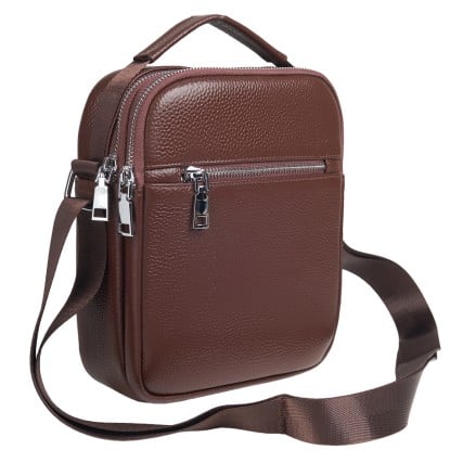 Мужская кожаная сумка Buffalo Bags коричневая M2458C – Фото 2