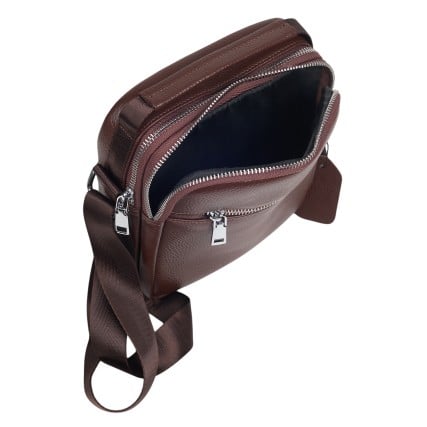 Мужская кожаная сумка Buffalo Bags коричневая M2458C – Фото 6