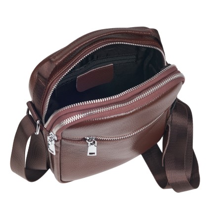 Мужская кожаная сумка Buffalo Bags коричневая M2458C – Фото 7