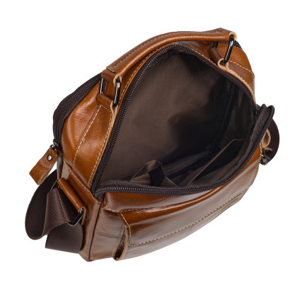 Мужская кожаная сумка Buffalo Bags коричневая M369C-1 – Фото 2