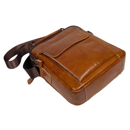 Мужская кожаная сумка Buffalo Bags коричневая M369C-1 – Фото 3