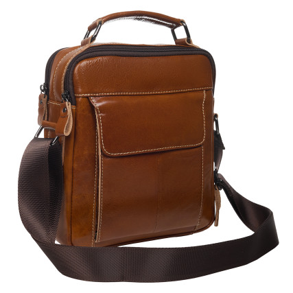 Мужская кожаная сумка Buffalo Bags коричневая M369C-1 – Фото 5