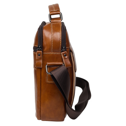 Мужская кожаная сумка Buffalo Bags коричневая M369C-1 – Фото 6