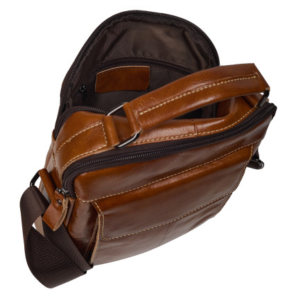 Мужская кожаная сумка Buffalo Bags коричневая M369C-1 – Фото 7