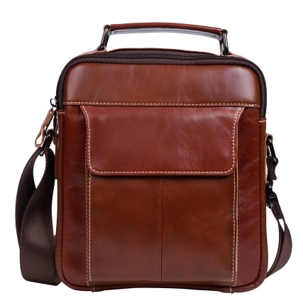 Мужская кожаная сумка Buffalo Bags коричневая M369C – Фото 1