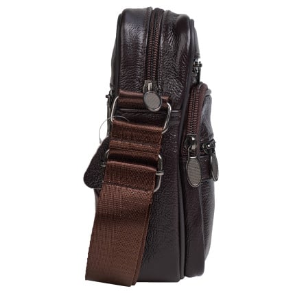 Мужская кожаная сумка Buffalo Bags коричневая M500C – Фото 3