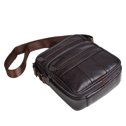 Мужская кожаная сумка Buffalo Bags коричневая M500C – Фото 5