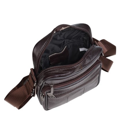 Мужская кожаная сумка Buffalo Bags коричневая M500C – Фото 6