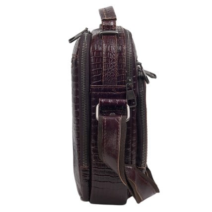 Мужская кожаная сумка Buffalo Bags коричневая M6014Ccroco – Фото 3