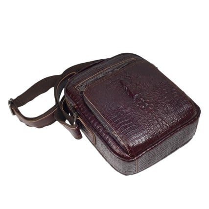 Мужская кожаная сумка Buffalo Bags коричневая M6014Ccroco – Фото 5