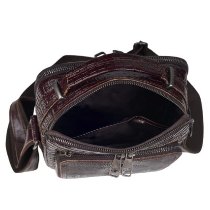 Мужская кожаная сумка Buffalo Bags коричневая M6014Ccroco – Фото 6