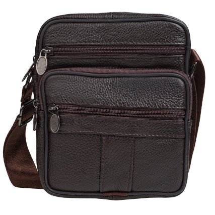 Мужская кожаная сумка Buffalo Bags коричневая M6108C – Фото 1