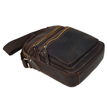 Мужская кожаная сумка Buffalo Bags коричневая M6209R – Фото 5