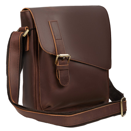 Мужская кожаная сумка Buffalo Bags коричневая M6228C – Фото 2