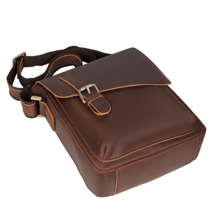 Мужская кожаная сумка Buffalo Bags коричневая M6228C – Фото 5
