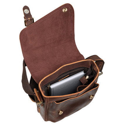 Мужская кожаная сумка Buffalo Bags коричневая M6228C – Фото 7