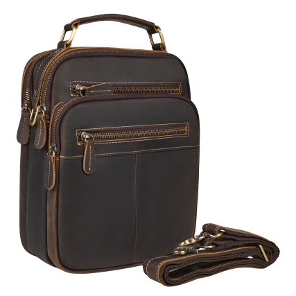 Мужская кожаная сумка Buffalo Bags коричневая M6230C – Фото 2