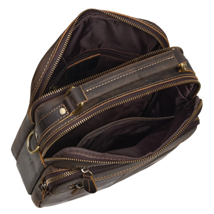 Мужская кожаная сумка Buffalo Bags коричневая M6230C – Фото 6