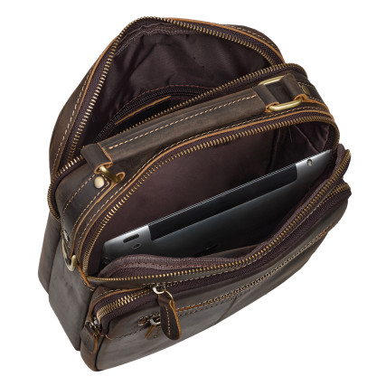 Мужская кожаная сумка Buffalo Bags коричневая M6230C – Фото 7